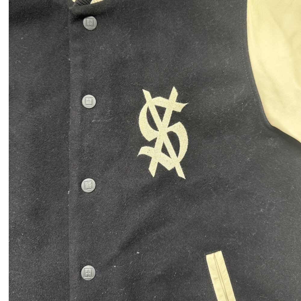 Ksubi King Letterman  Jacket Leather Sleeves Wool Blend Logo  sz M - Picture 12 of 13